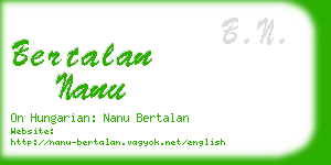 bertalan nanu business card